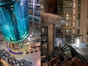 انفجار أكبر حوض سمك في العالم بأحد فنادق برلين