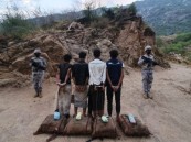 القبض على (4) مخالفين لنظام أمن الحدود لتهريب (80) كيلوجرامًا من نبات القات المخدر