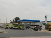 بالصور.. انهيار سقف محطة وقود بعيون الأحساء