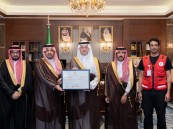 محافظ الأحساء يستقبل المدير العام لفرع الهلال الأحمر بالشرقية.. ويتسلّم شهادة الامتثال الإسعافي