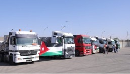 الأردن تسير 10 شاحنات من القمح والحبوب إلى الضفة الغربية