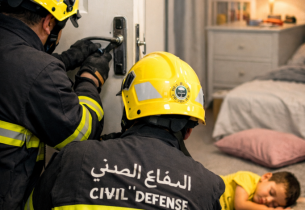 تدخل سريع خلال 5 دقائق فقط.. الدفاع المدني ينقذ طفلًا من موقف خطِر داخل منزله ببقيق