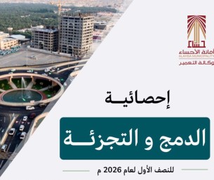 752 عملية دمج وتجزئة للأراضي في الأحساء خلال النصف الأول من 2026