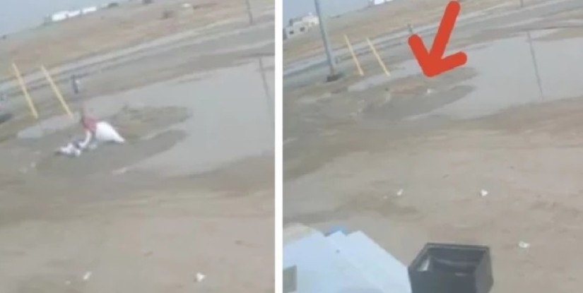 غرق الطفل للحظات.. فيديو يوثق شجاعة شاب أنقذ طفلًا بعد سقوطه في حفرة مغمورة بالمياه