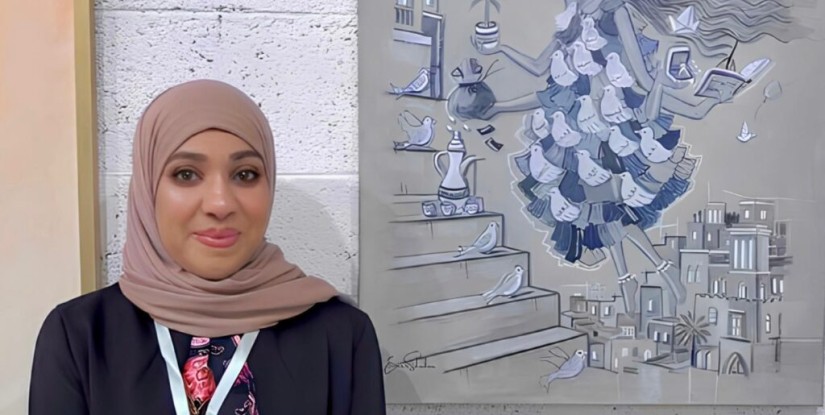 لوحة «الأمل» للفنانة إيمان شاكر.. رؤية فنية تدعم حقوق المرأة وتمكينها