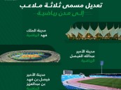 تعديلُ أسماء 3 ملاعب إلى مدن رياضية في الرياض وجدة