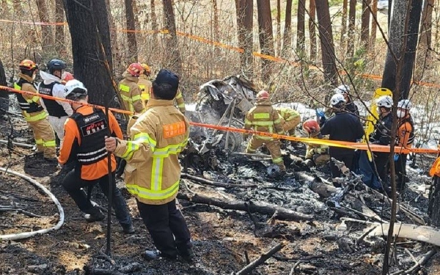 مصرع 5 أشخاص في تحطم طائرة هليكوبتر في كوريا الجنوبية