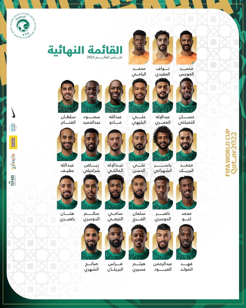 المنتخب السعودي يعلن عن قائمته النهائية لكأس العالم قطر 2022 … تعرف عليها