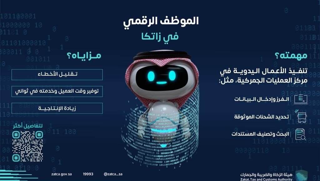 “الزكاة والضريبة والجمارك” تطلق مشروع تقنية “الموظف الرقمي”