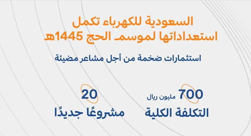 بـ 20 مشروعًا جديدًا.. السعودية للكهرباء (sec) تكمل استعداداتها لموسم حج 1445هـ