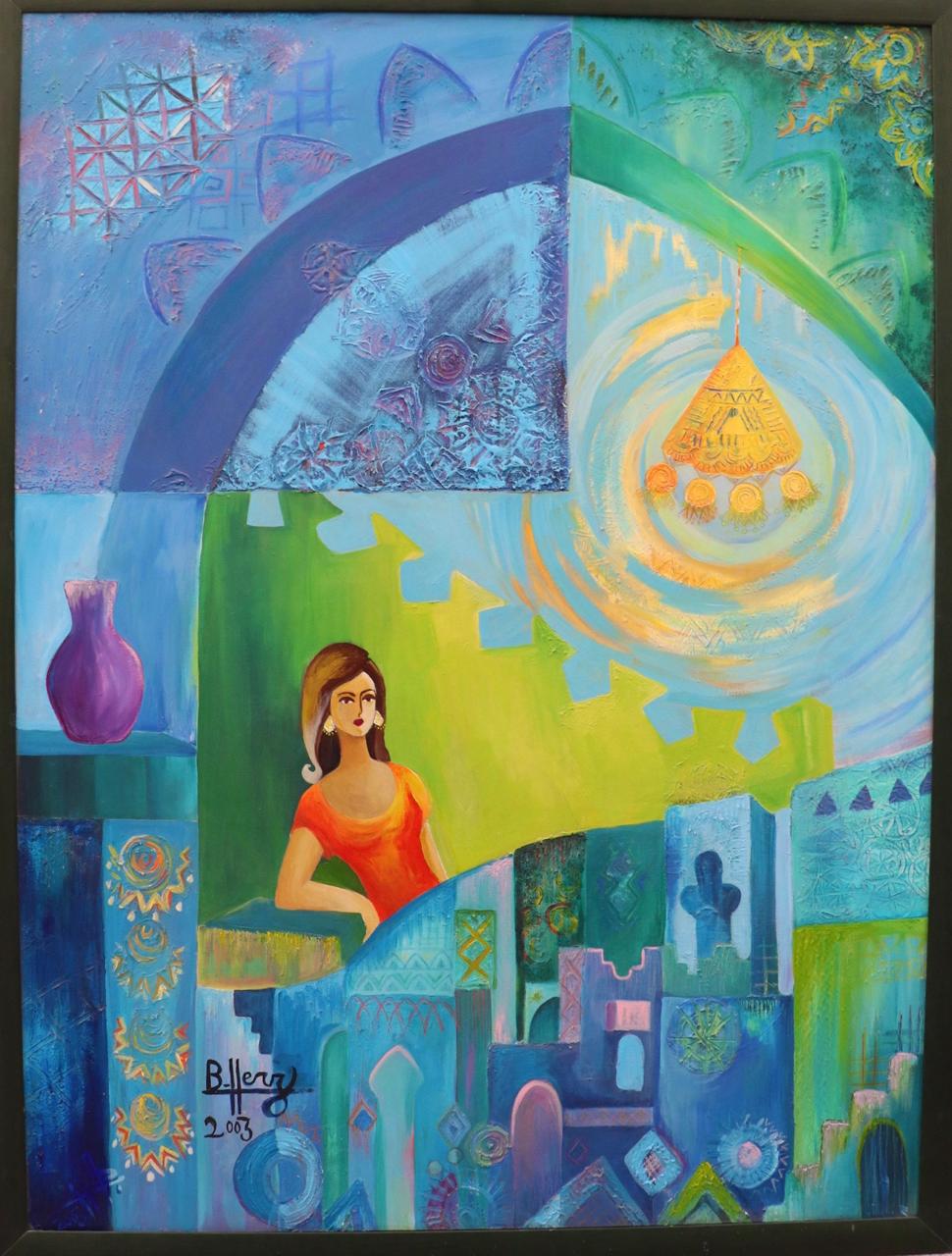 لوحة الفنانه بيبي الحرز حنين للكوت